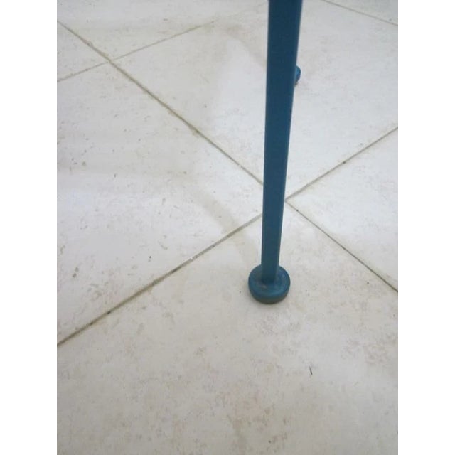 Nesting Patio Garden Metal Wire Side Tables Blue 1980s Salterini Style Set of 3 For Sale - Image 4 of 9