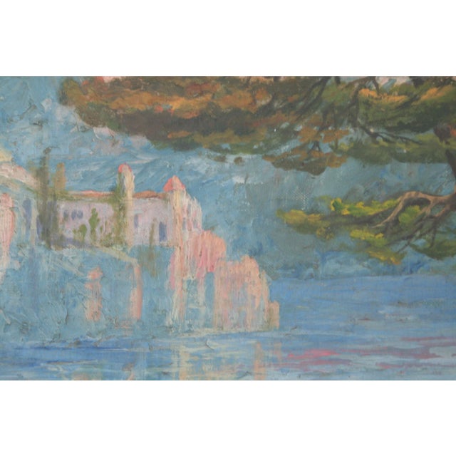 Mid 20th Century Italian Villa, Vintage Oil Painting For Sale - Image 5 of 8