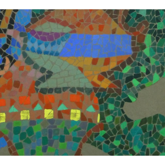 French Multicolored Vintage French Painting - Ceramic Pitchers in Mosaic Style For Sale - Image 3 of 5