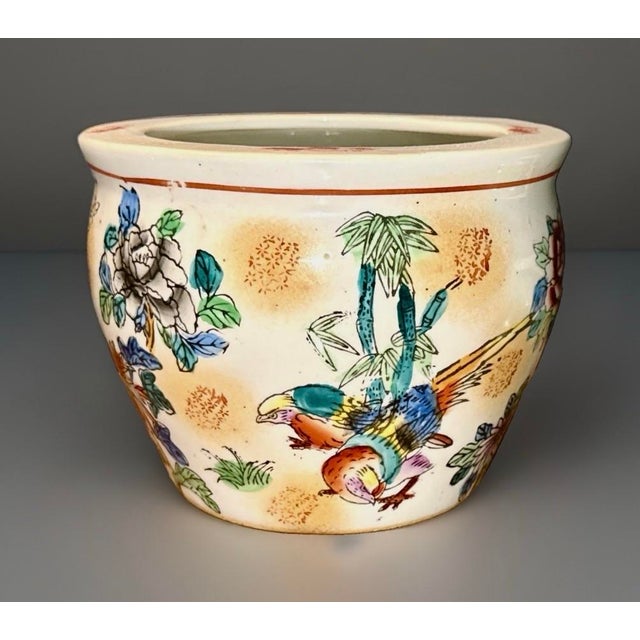 Mid 20th Century Chinese White Flora Fauna Koi Fish Planter For Sale In New York - Image 6 of 9