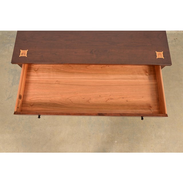 Wood Stickley Harvey Ellis Collection Arts & Crafts Inlaid Cherry Wood Coffee Table For Sale - Image 7 of 16
