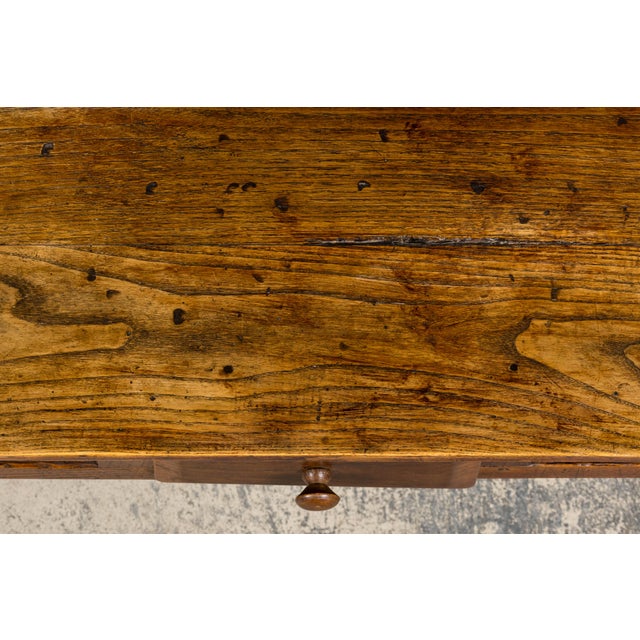 Brown Early 19th Century French Provincial Farmhouse Mixed Wood Trestle Table For Sale - Image 8 of 18