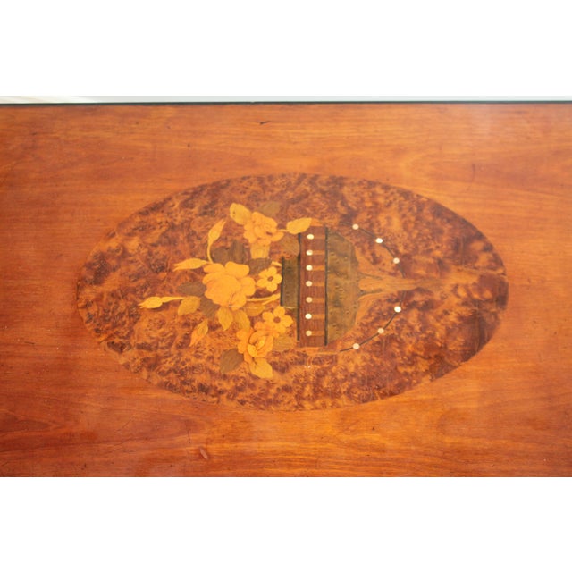 1940's French Art Deco Exotic Sabre Leg Low Accent/ Side Table M-O-P Inlay For Sale In Miami - Image 6 of 10