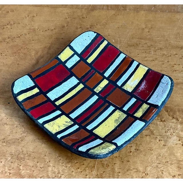 Vintage Abstract Ceramic Tile Dish For Sale - Image 9 of 12