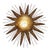 Vintage Gilt Sunburst Wall Light with Textured Dome, 1950s For Sale