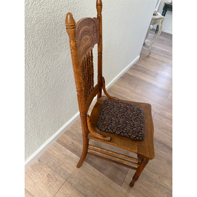 Farmhouse Vintage Americana Oakwood, Spindle Back Dining or Accent Chair For Sale - Image 3 of 10