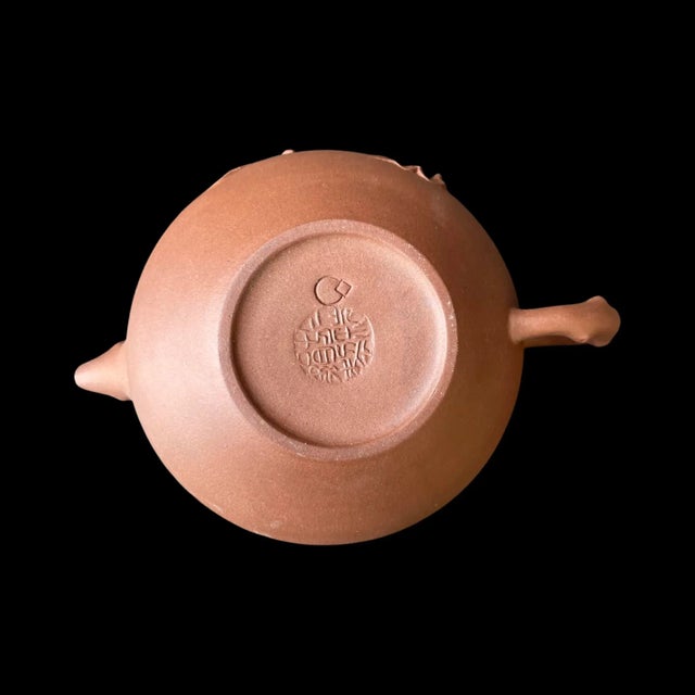 Antique Chinese Yixing Zisha Pine & Blossoms Tea Pot, Signed For Sale - Image 10 of 10