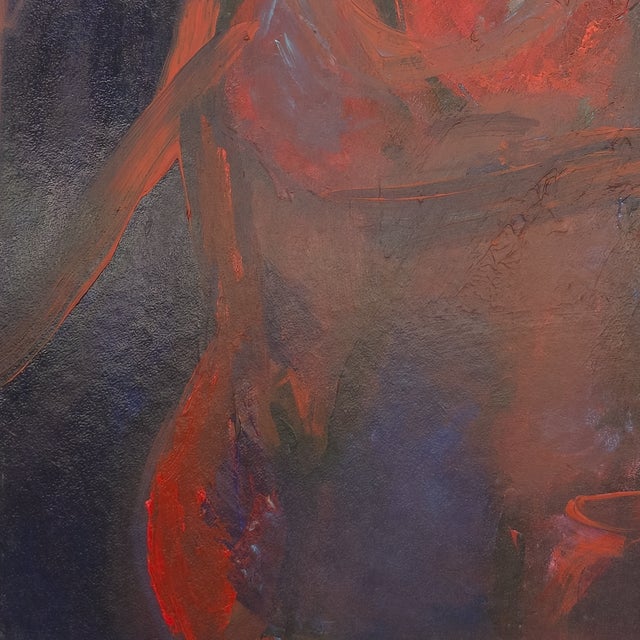 Lady in Red and Blue - Virginia Cohn Parkum, C. 1980s For Sale - Image 4 of 8