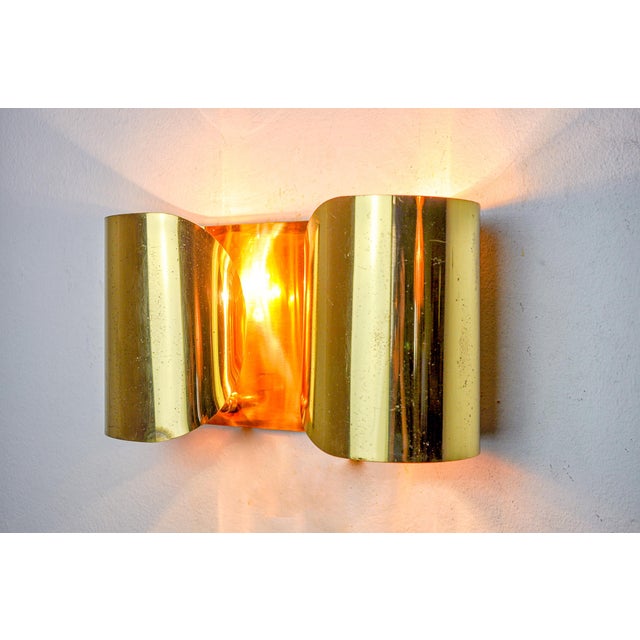Metal Vintage Italian Wall Lamp in Brass from Foglios, 1970 For Sale - Image 7 of 10