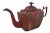 Antique Georgian Red Tole Peinte or Toleware Teapot with Chinoiserie Decoration For Sale