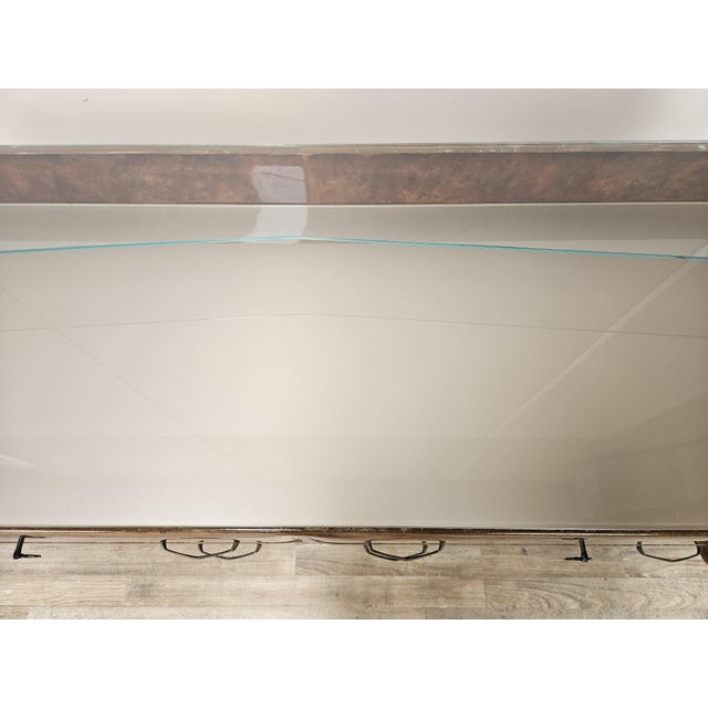 Wood Walnut Burl Chest of Drawers with Double Glass Top, 1950 For Sale - Image 7 of 18