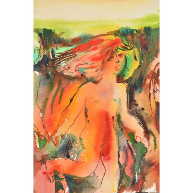 1970s Malda Muizule, Nude Summer, 1971, Watercolor For Sale - Image 5 of 7