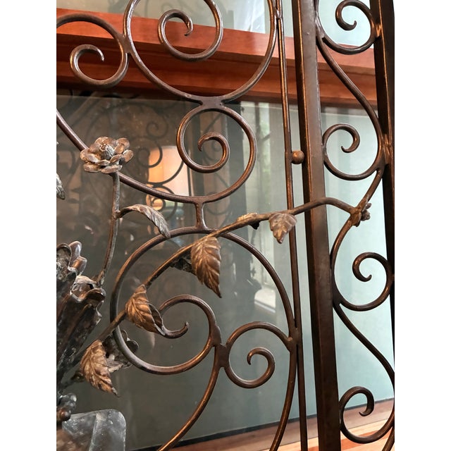 Realism Vintage Wrought Iron Two Part Screen, Maitland Smith. For Sale - Image 3 of 11
