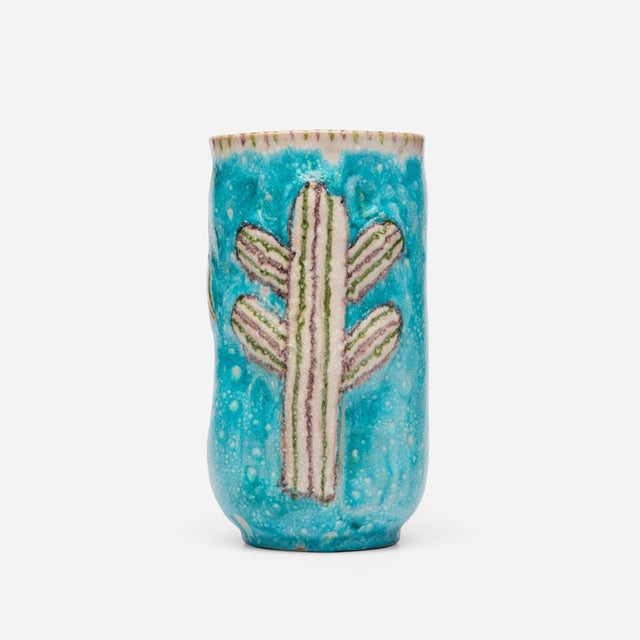 Guido Gambone Figural Vase with Animals, Italy, 1955 Glazed stoneware vase by Guido Gambone, executed in Italy in 1955....