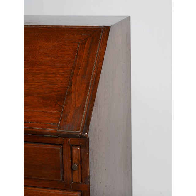 Queen Anne Antique Georgian Slant Front Secretary Desk / Early English Oak Fall Front Writing Bureau For Sale - Image 3 of 9