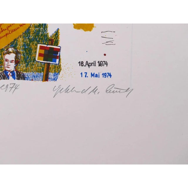 Composition is an original etching realized in 1974. In pencil: Für Anette / Kunstmassf Göttingen 1974. Signed in pencil...