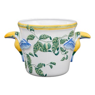 Hermes Moustiers Faience "Toucan" Ice Bucket For Sale