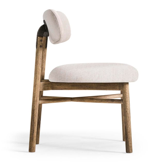Modern Rustic Upholstered Side Chair For Sale In Greensboro - Image 6 of 6