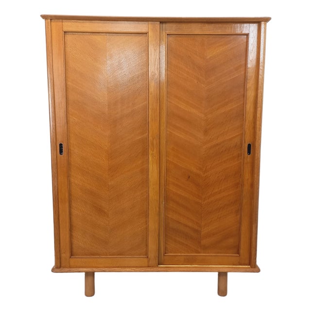 Vintage Oak Wardrobe, 1960s For Sale