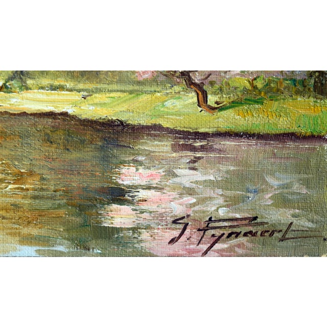 Mid Century Belgium Landscape by Gustav Pynaert For Sale - Image 4 of 6