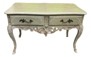 French Vintage Rococo Painted Console Table