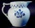 English English Pearlware Pottery Large Underglaze Blue Jug With Flowers and Drapery Circa 1820–1830 For Sale - Image 3 of 9