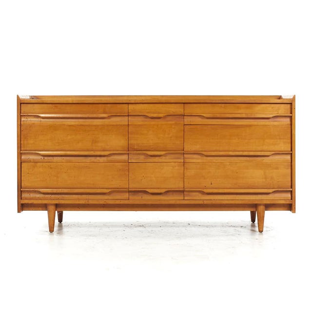 Crawford Furniture Mid Century Maple Lowboy Dresser This lowboy measures: 60 wide x 19.25 deep x 30 inches high ABOUT...