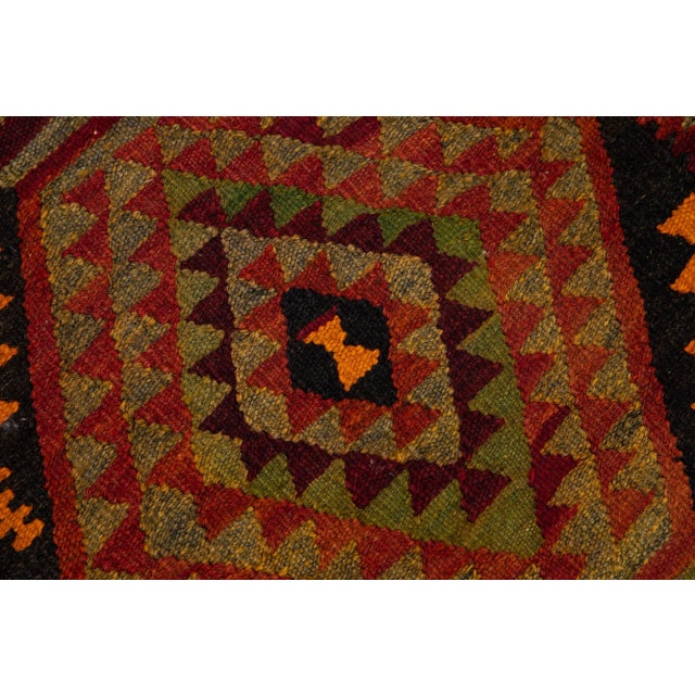 Textile 1960s Vintage Turkish Kilim Multicolor Handmade Tribal Wool Rug For Sale - Image 7 of 8