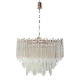 Venini, Tiered Glass Chandelier. Italy, 1970s For Sale