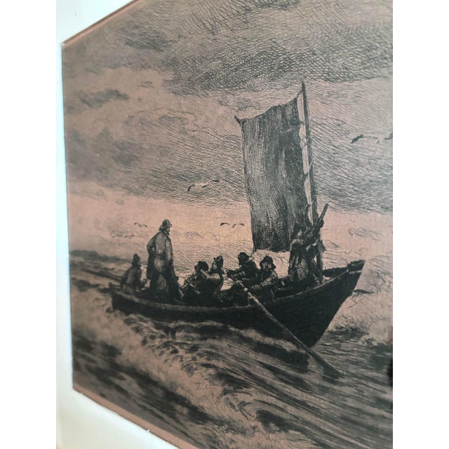 Sailing Boat, 1900, Etching, Framed For Sale - Image 4 of 13