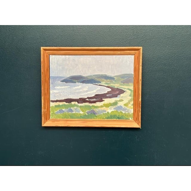 Curt Rydell, Coastal Landscape, 1950s, Oil Painting on Panel, Framed For Sale - Image 18 of 18