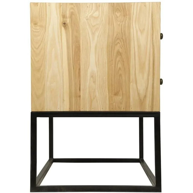 Mid-Century Modern NOIR Downtown Side Table, Elm and Black Iron For Sale - Image 3 of 4