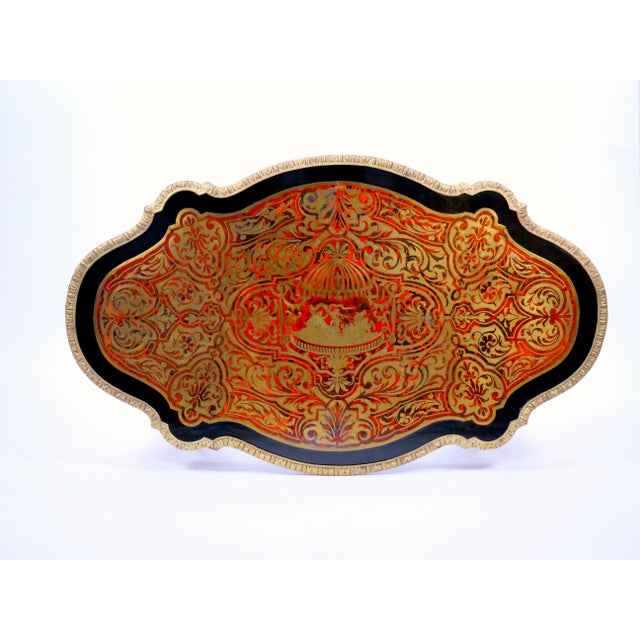 Antique French Continental Bronze Ormolu Mounted Boulle Style Desk/Center Table For Sale - Image 9 of 12