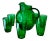 Mid 20th-Century Anchor Hocking Roly-Poly Forest Green Beverage Set- 7-Pieces For Sale