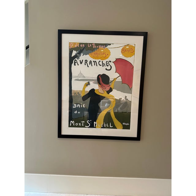 1910s Framed Vintage French Poster, Albert Bergevin's Avranches Baie Du Mont St Michel - 1 Piece For Sale - Image 9 of 10