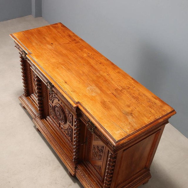 Antique Neo-Baroque Credenza in Walnut For Sale - Image 10 of 12