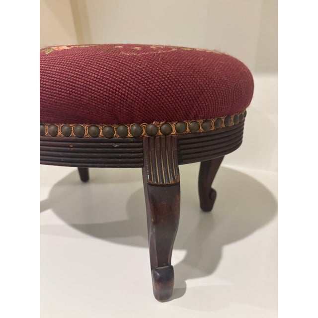 Antique Needlepoint Footstool For Sale - Image 13 of 16