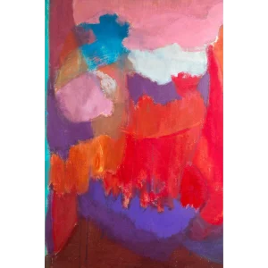 1960s Vintage "Pinks, Purples, Reds" Abstract Painting by Elsa Schachter