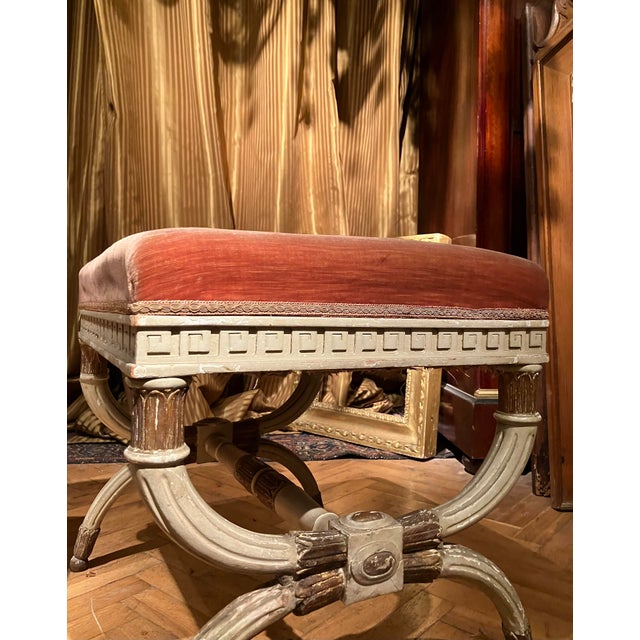 Antique Italian Louis XVI Style Lacquered and Parcel Gilt Stools, 1890s, Set of 2 For Sale - Image 14 of 18
