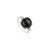 Art Nouveau Vintage Black Star & Zircon Ring in White Gold Setting, Size 7.5 For Sale - Image 3 of 13
