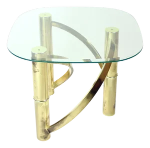 Swirl Coffee Table in Brass and Glass, 1970s