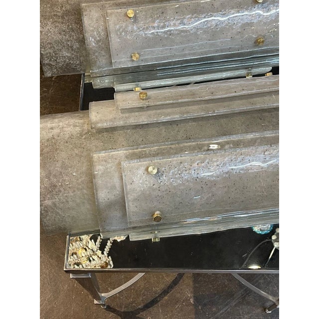 Modern Large Scale Layered Murano Glass Smoke Colored Wall Sconces For Sale - Image 3 of 6