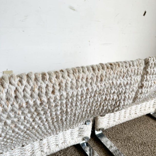 Chrome Marzio Cecchi Low Knitted Rope and Chrome Lounge Chairs - a Pair For Sale - Image 8 of 11