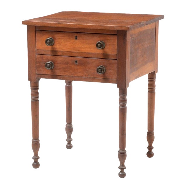 Antique Late Federal Cherry Two Drawer Work Table Chairish