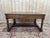 Brown Louis XIII Style Flat Desk in Walnut and Leather For Sale - Image 8 of 9