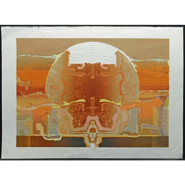 "Mirage" Limited edition embossed serigraph art print by American artist David Kroos. Hand signed, titled and numbered by...