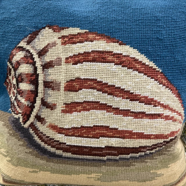 Pair of Needlepoint Throw Pillows With Decorative Tassel Fringe For Sale - Image 9 of 11