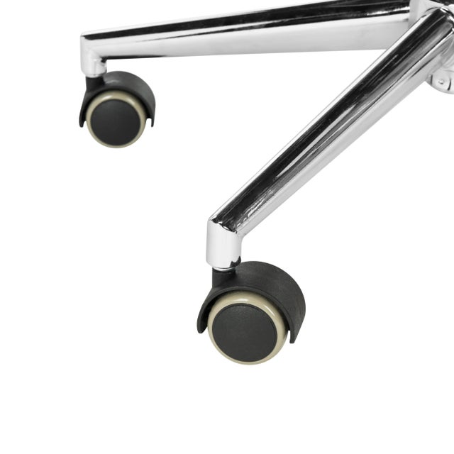 Adrianna Tufted Linen Chrome Leg Swivel Office Chair in Grey & Chrome For Sale In Philadelphia - Image 6 of 8