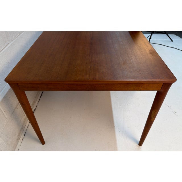 Vintage Danish Mid-Century Modern Teak Expandable Dining Table For Sale - Image 9 of 18