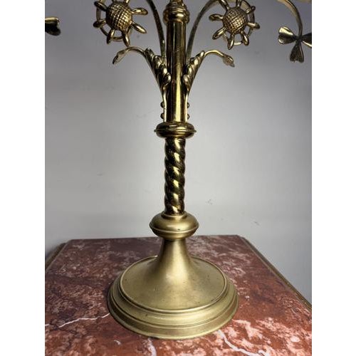 Large Brass Five-Arm Candleholder For Sale - Image 6 of 8
